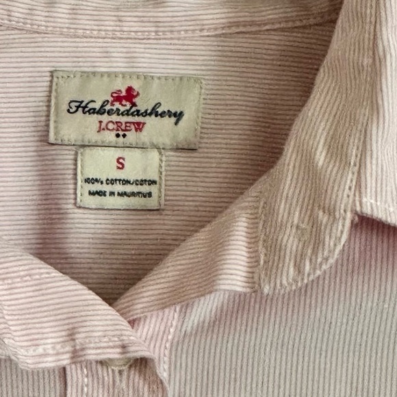 Haberdashery J. Crew Factory Cotton Pink Pinstripe  Button Up Shirt Small - Picture 6 of 7